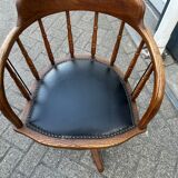 Antieke Eikenhouten Bureaustoel