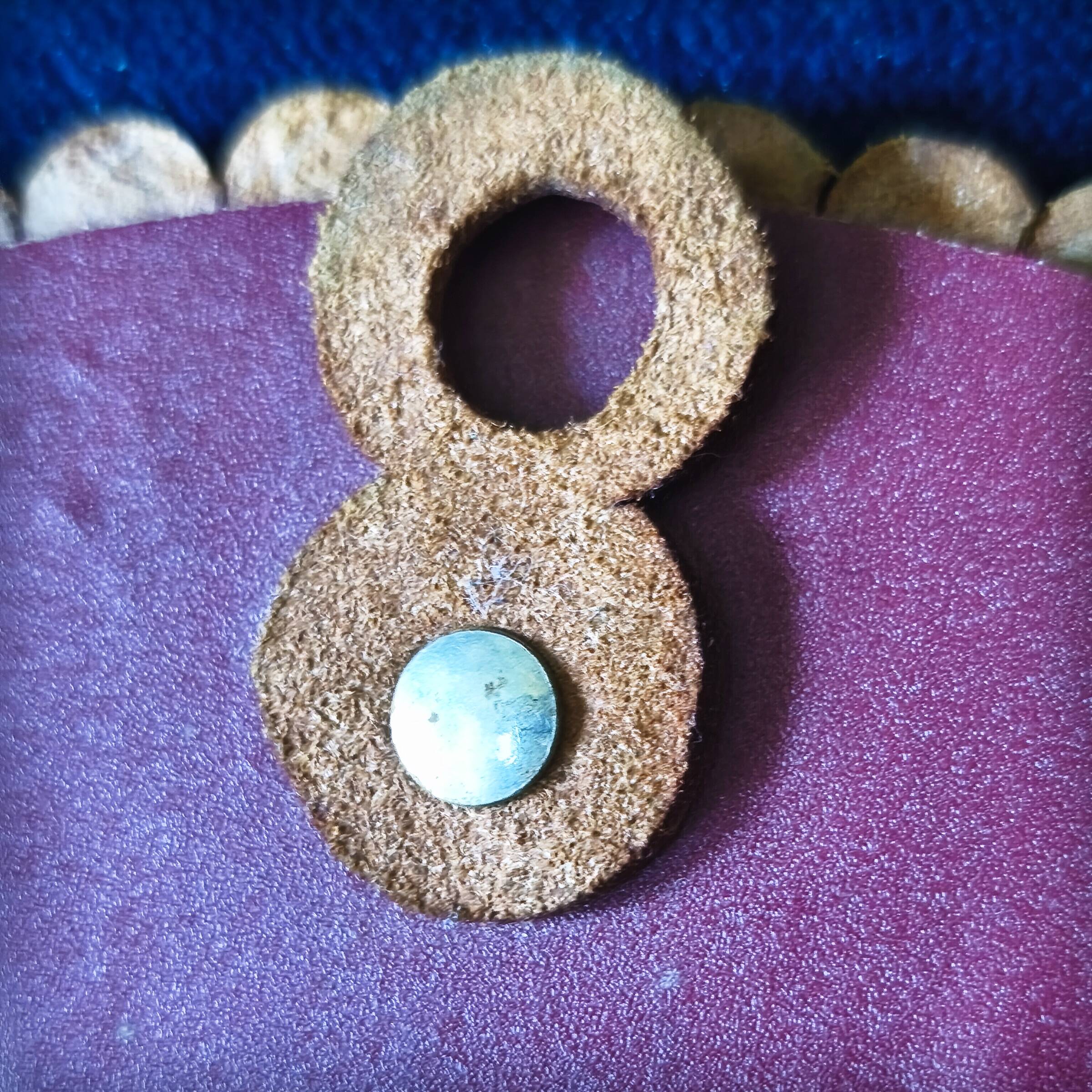 Leather repoussé mirror, Sri Lanka, 1960s
