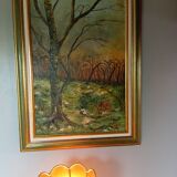 Oil on canvas landscape, 49 x 67 cm signature to be identified