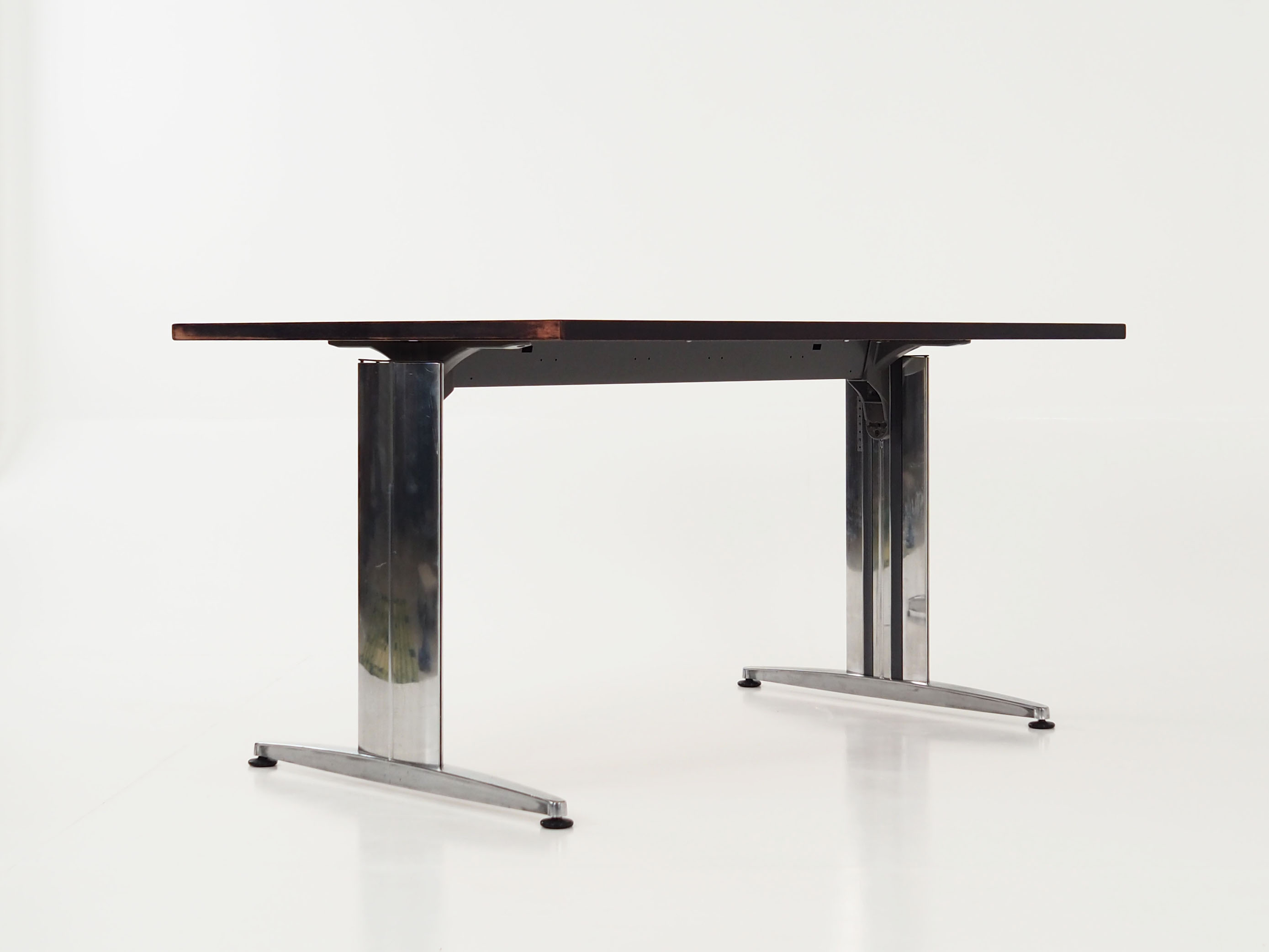 Desk, chrome construction, rosewood top, Scandinavian design
