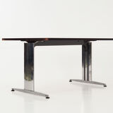Desk, chrome construction, rosewood top, Scandinavian design
