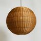 Very rare original XXL rattan ball pendant lamp | Mid Century Modern | Ø 66