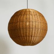 Very rare original XXL rattan ball pendant lamp | Mid Century Modern | Ø 66