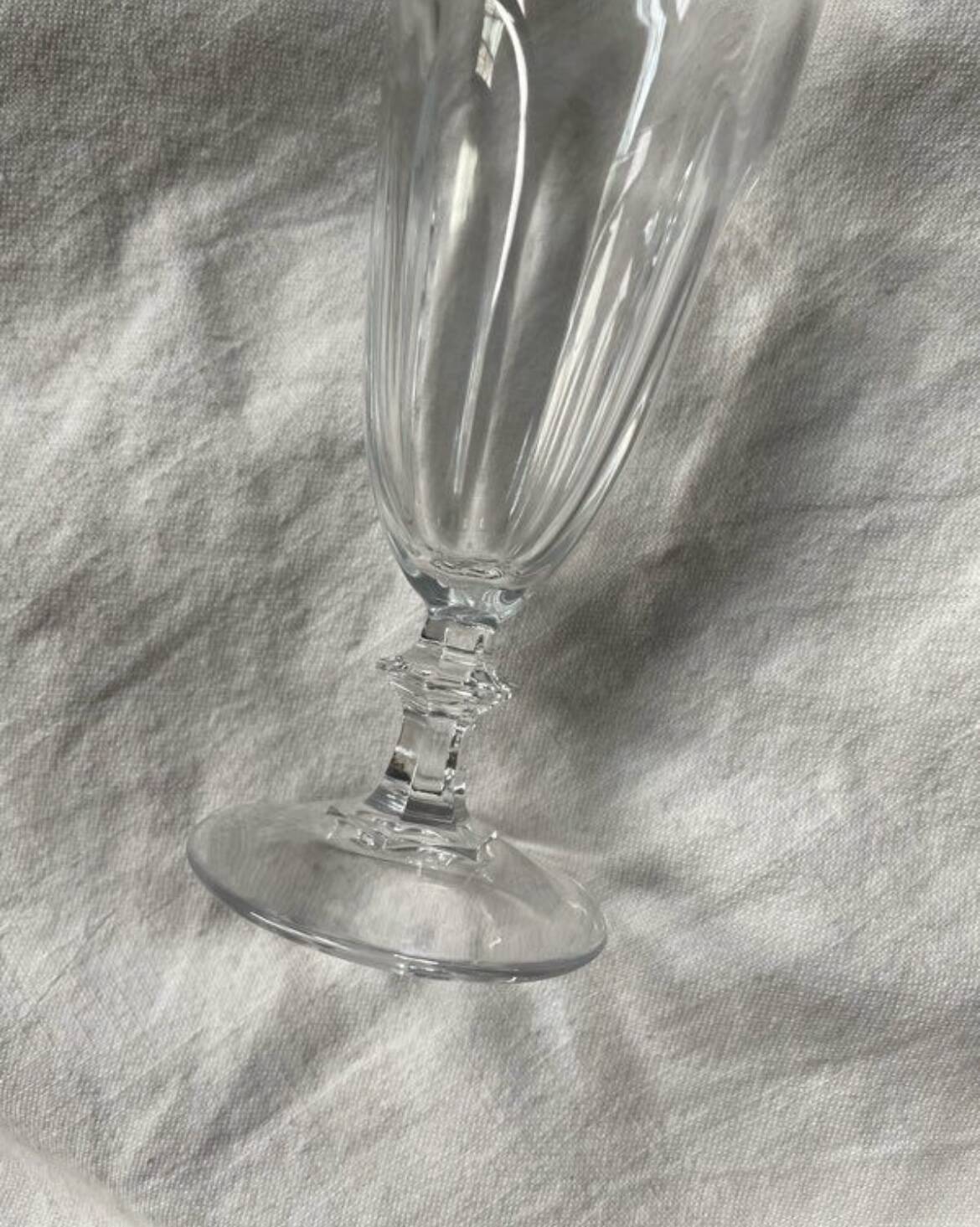 6 antique crystal champagne flutes and stemmed glasses