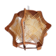Vintage 1960s wood and straw wooden ceiling hanging lamp