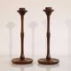 Pair of Scandinavian rosewood candlesticks 1970