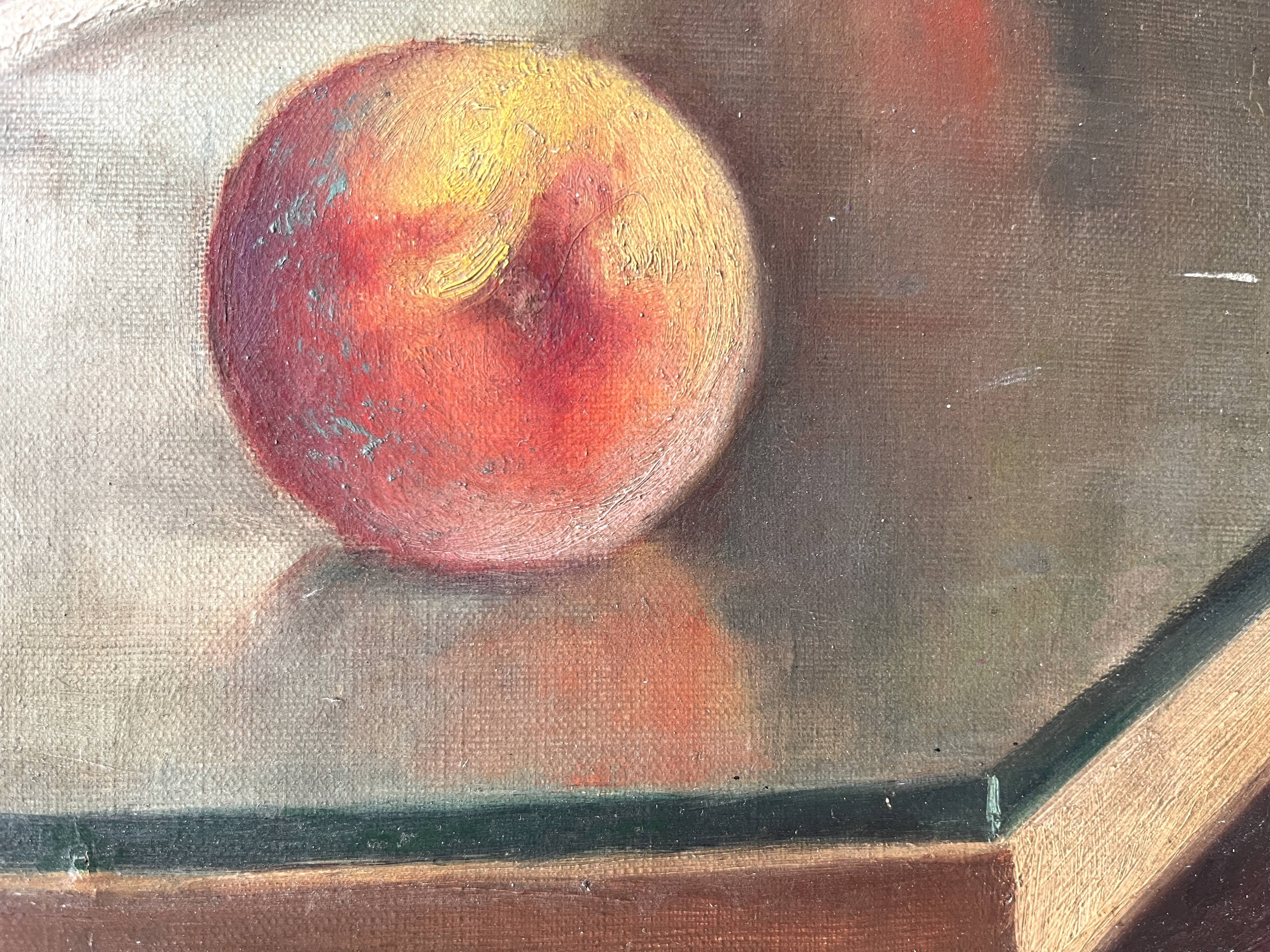 Still life with fruits, oil on canvas circa 1920