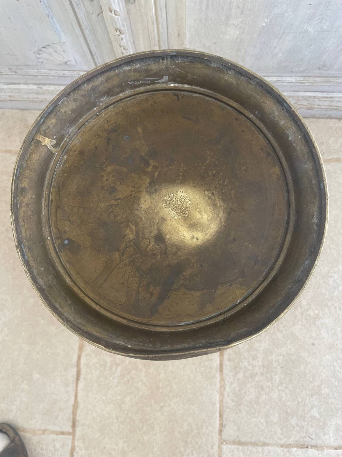 Antique brass umbrella stand