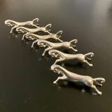 6 porte-couteaux en métal forme cheval