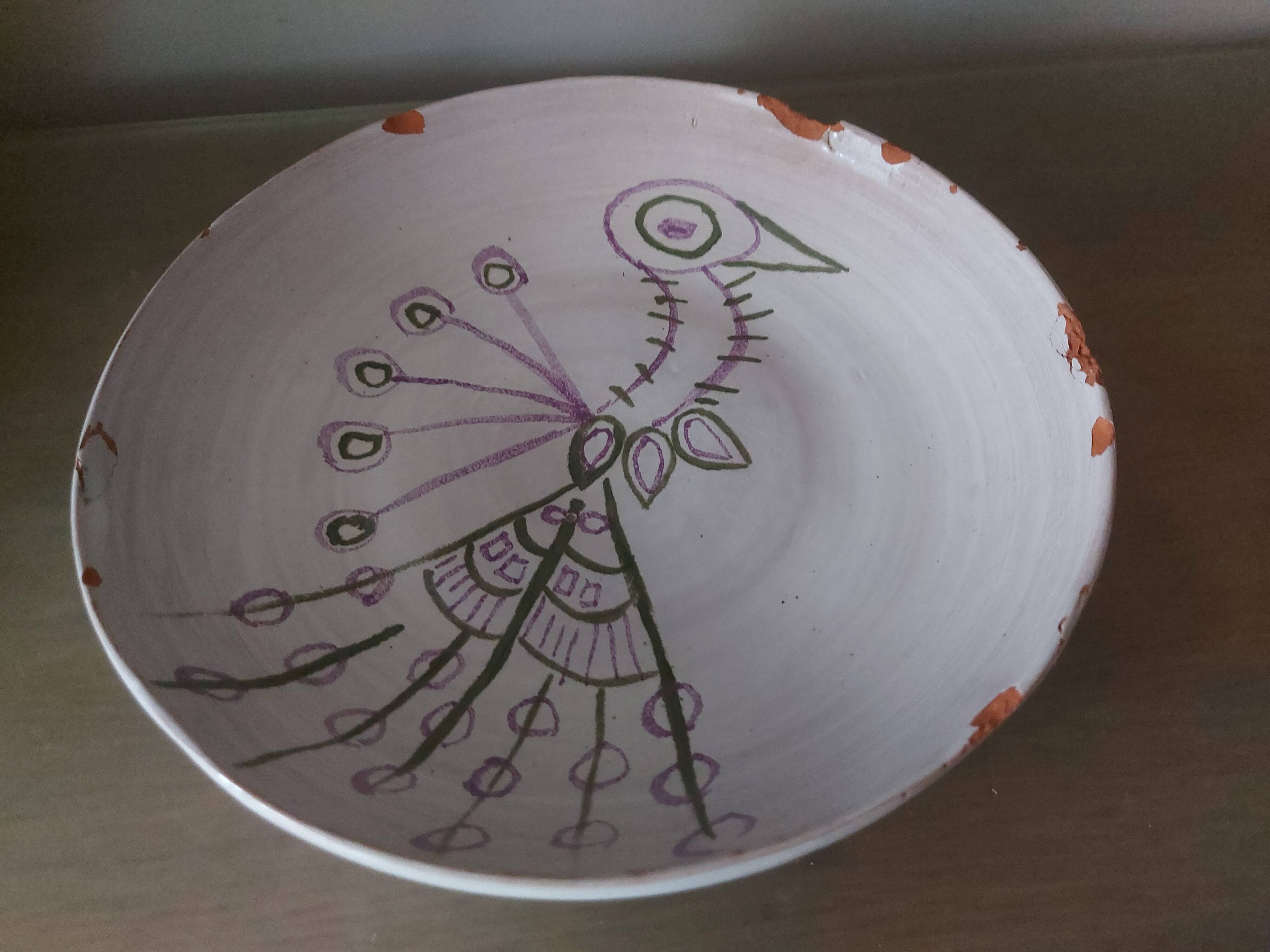 Ceramic dish decor bird