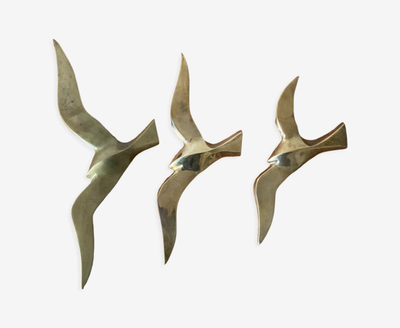 Lot de 3 oiseaux en laiton vintage