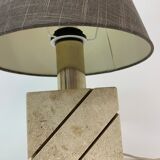 Travertine table lamp with golden details, 1970’s