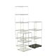 Set of 3 chrome metal and glass shelves. 1970s.