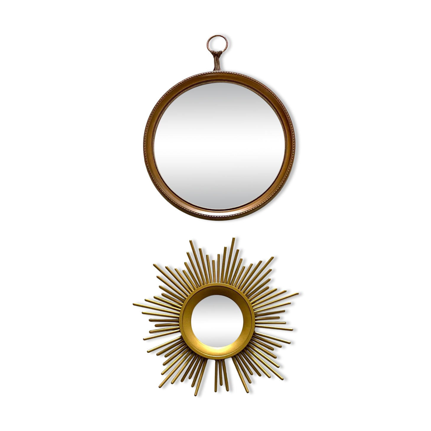 2 miroirs soleil vintage