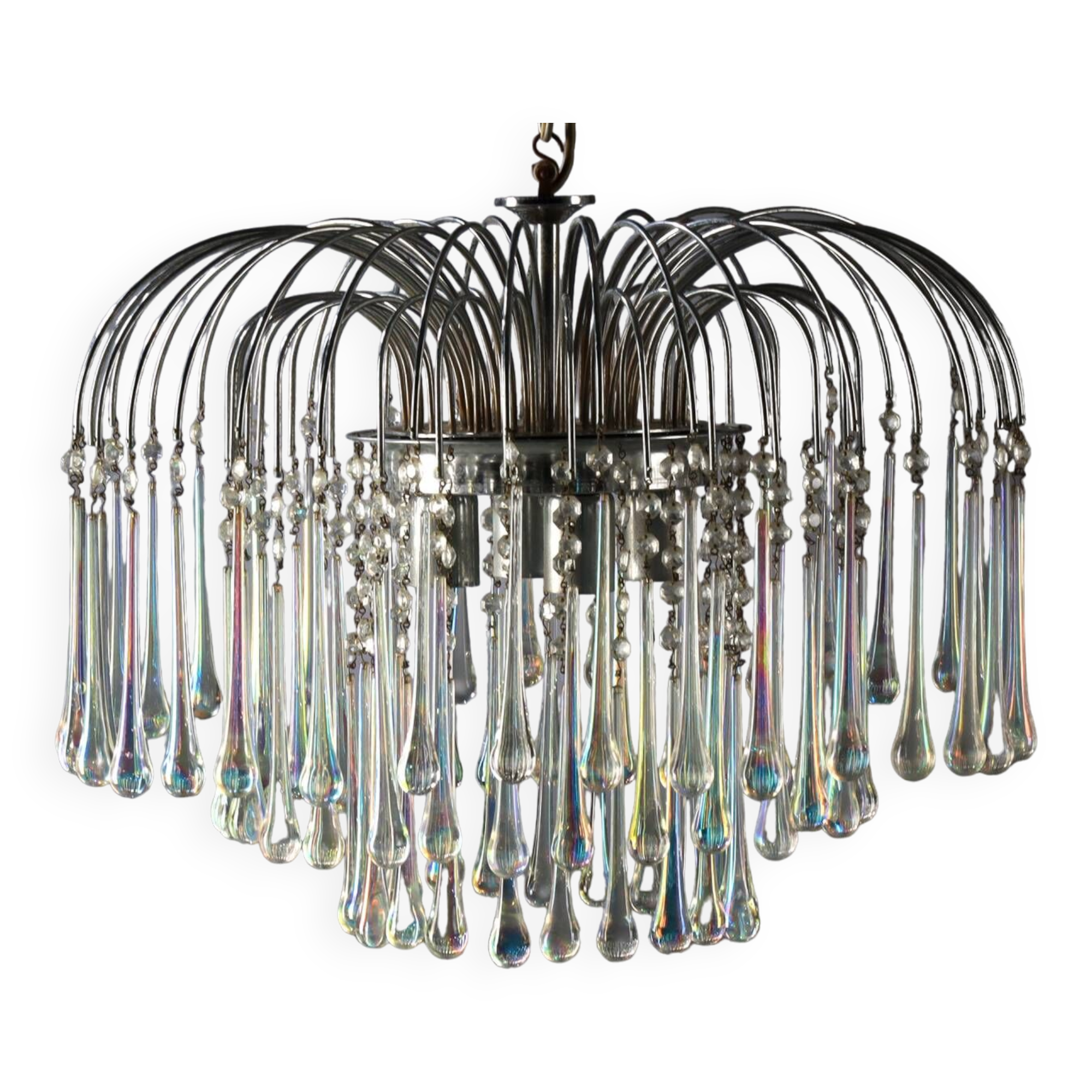 Murano glass waterfall chandelier from the 60s