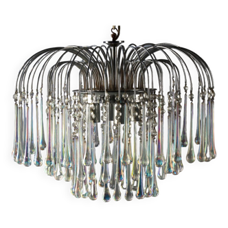 Murano glass waterfall chandelier from the 60s