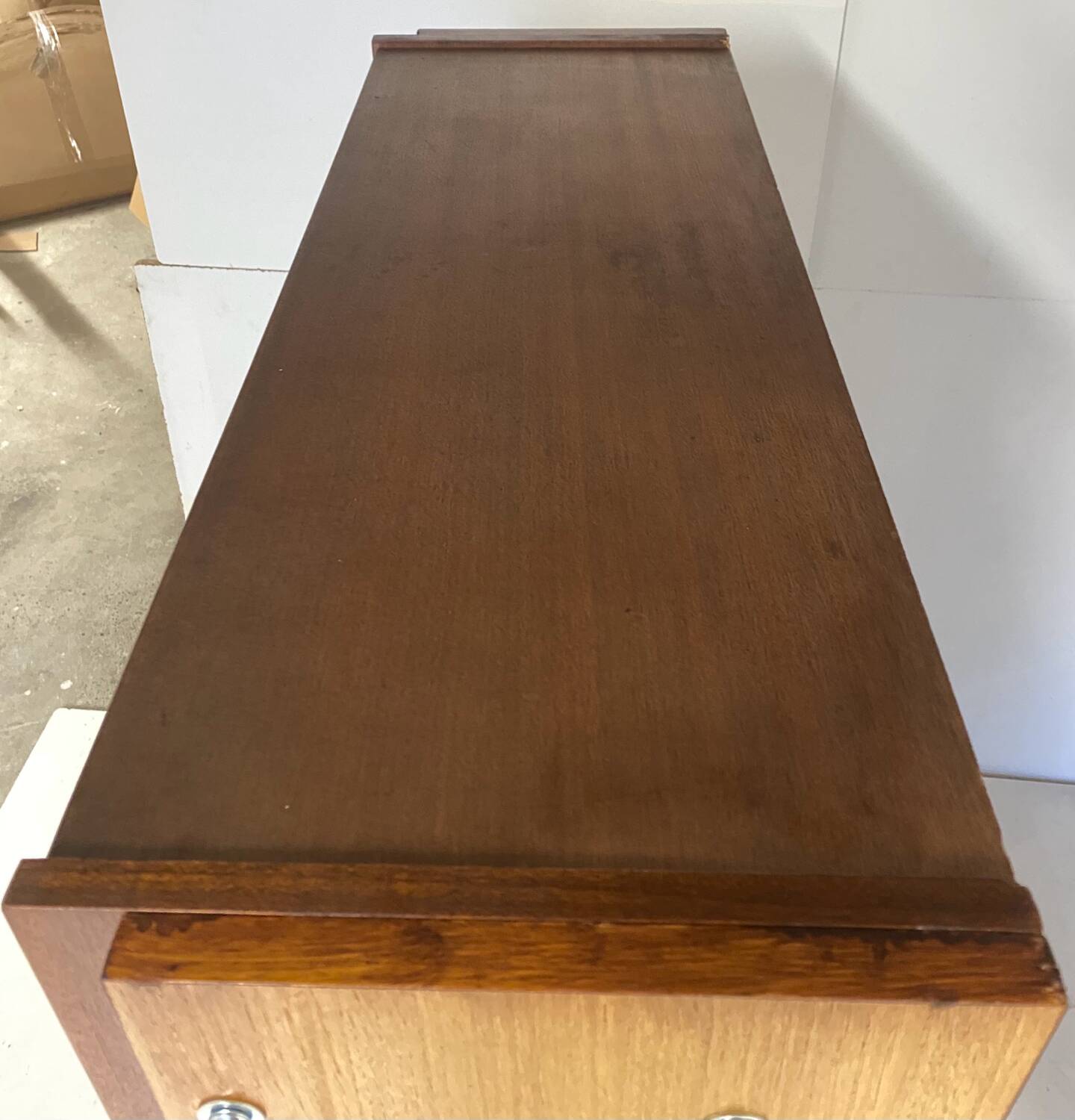 Vintage bookcase with compass feet from the 60s