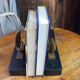 Bookends in bronze and marble