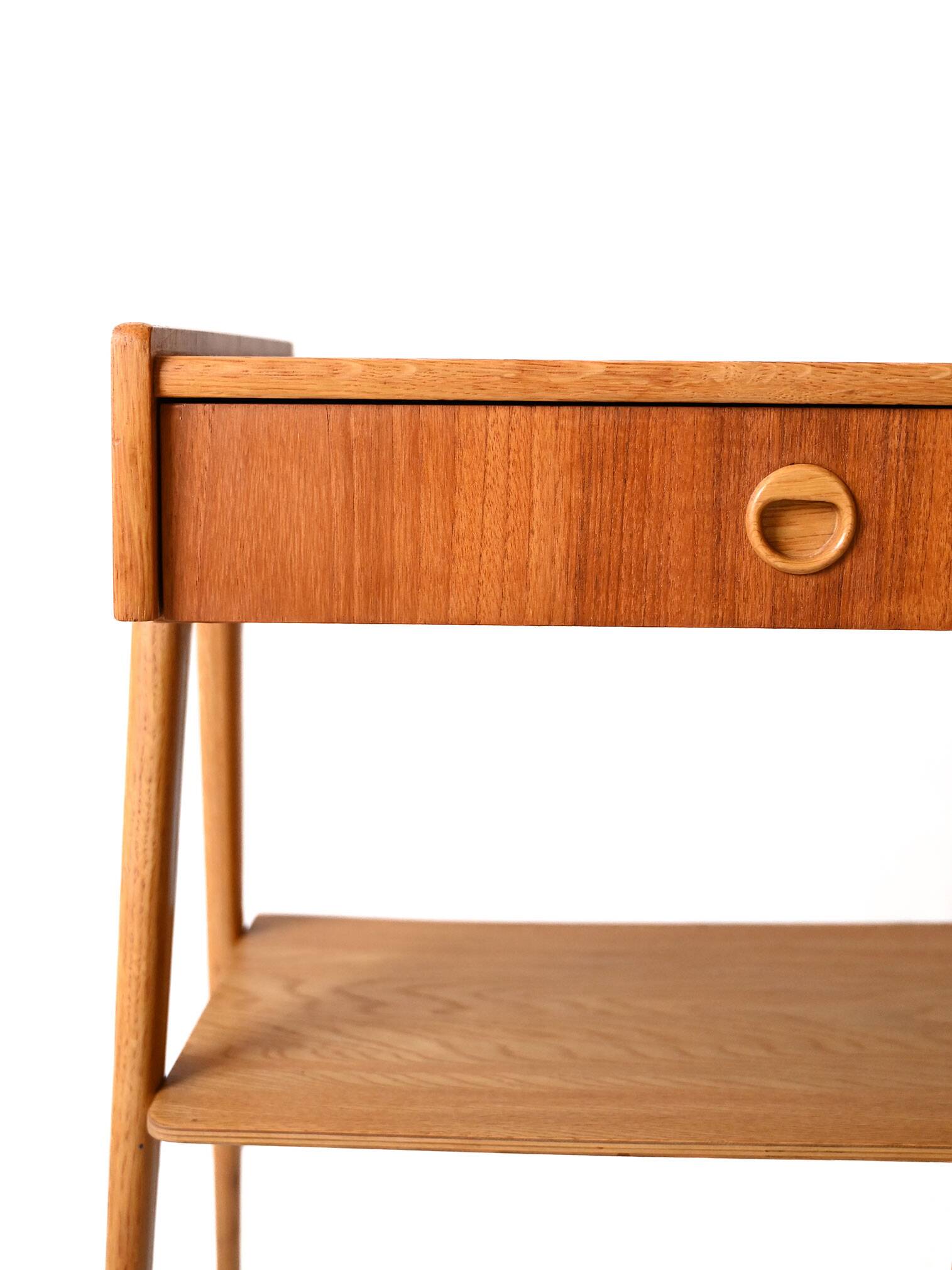 Vintage Scandinavian Nightstand with Angled Legs