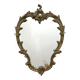 Miroir classique rocaille en laiton doré vintage