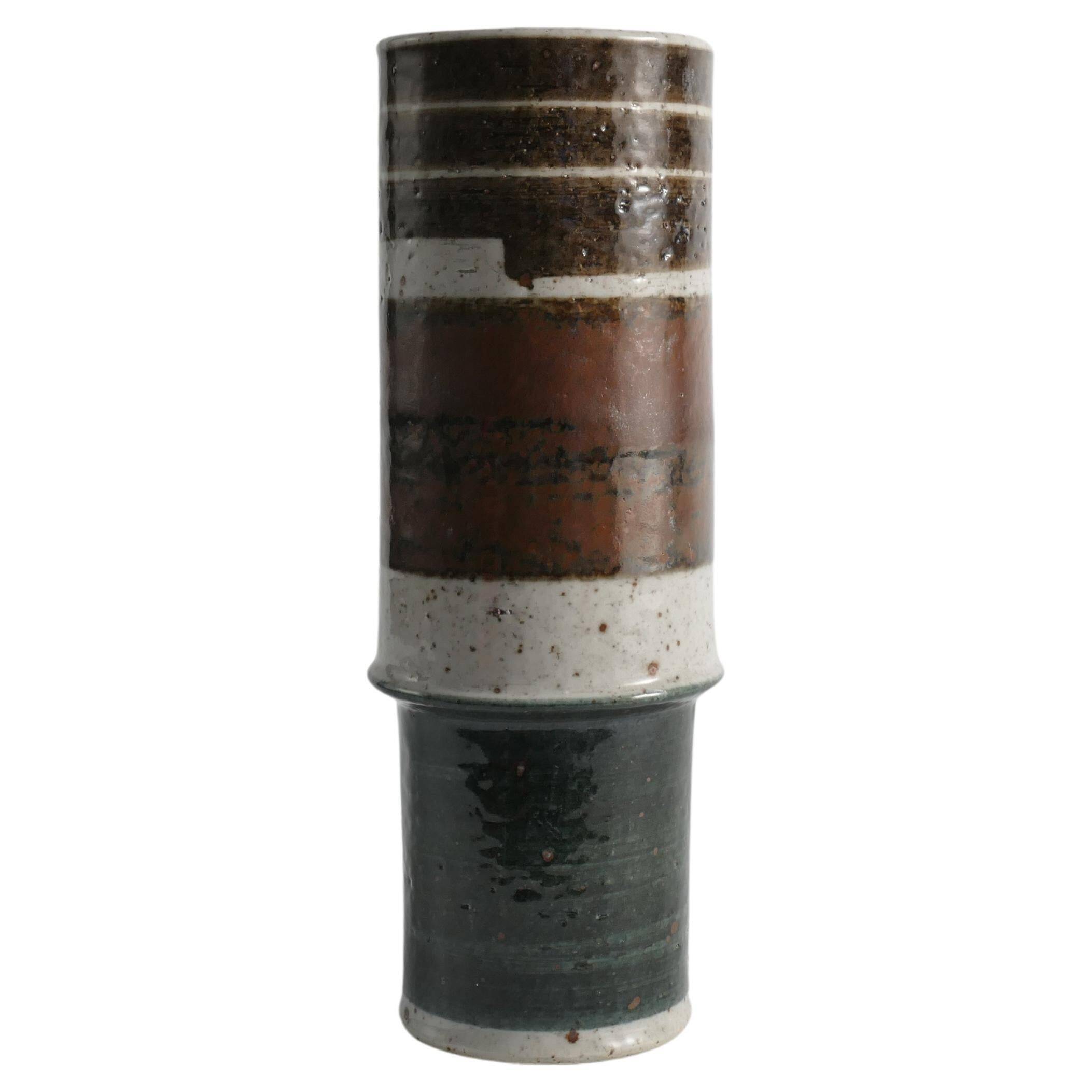 Scandinavian Modern Chamotte Stoneware Vase by Inger Persson for Rörstrand, 1960