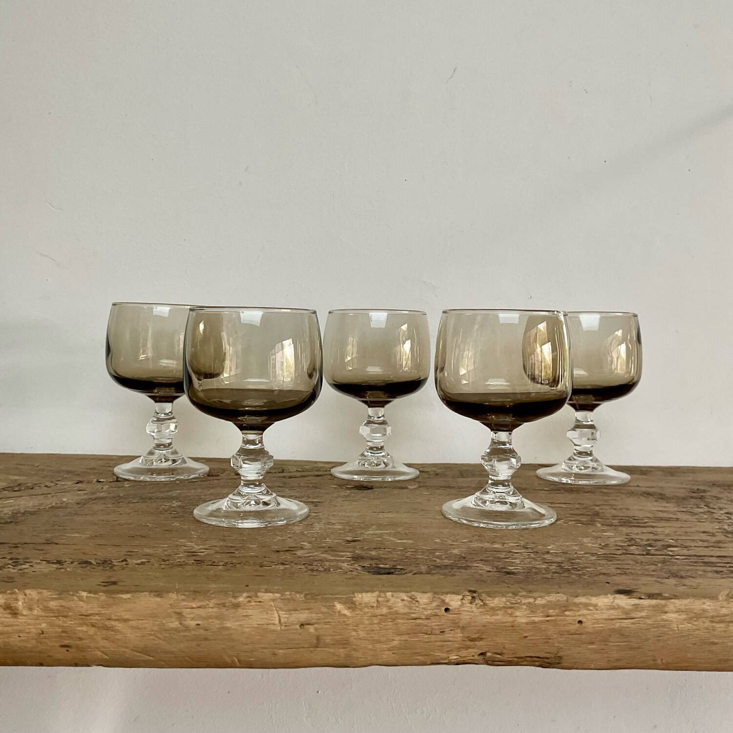 5 smoked liqueur glasses