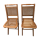 Pair vintage cannesy folding chairs