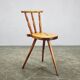 Primitive Solid Beech Folk Chair, Czechoslovakia, 1940s