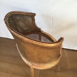 Louis XVI style caned bench