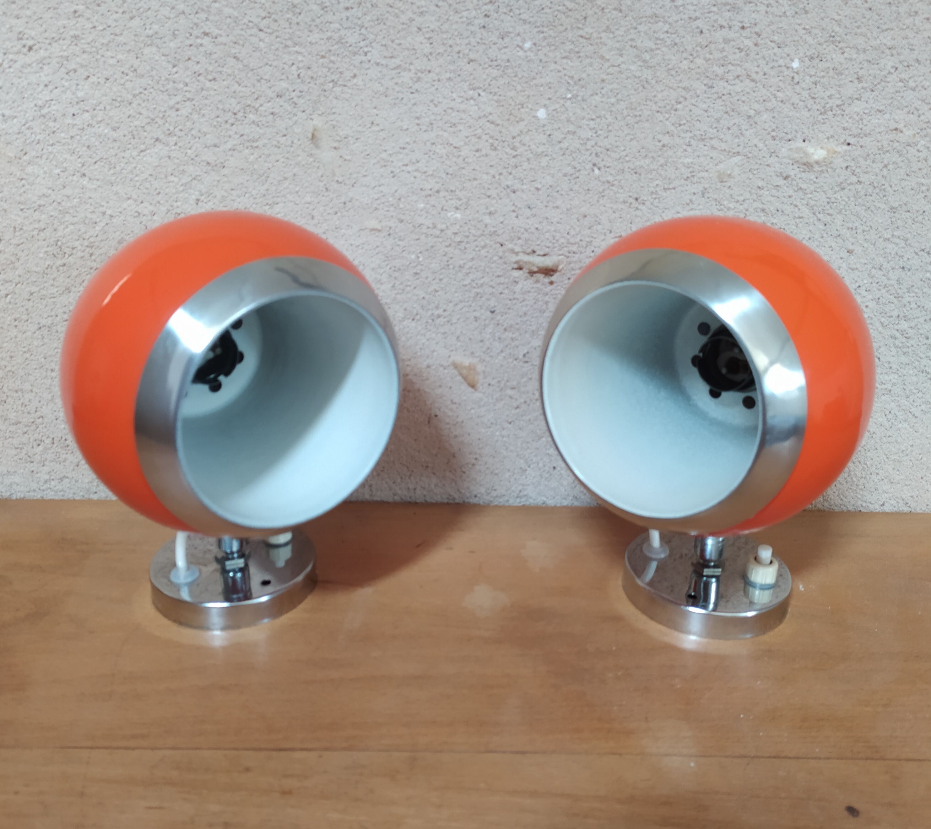 Paire d'appliques eyeball orange