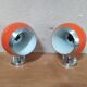Paire d'appliques eyeball orange