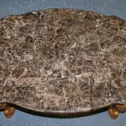 Vintage Style Coffee Table with Faux Marble Top, France
