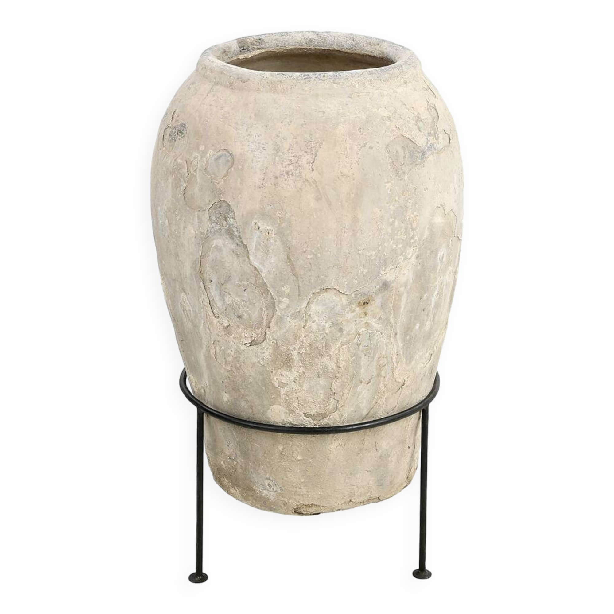 Large terracotta jar on foot