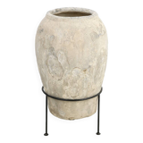 Large terracotta jar on foot