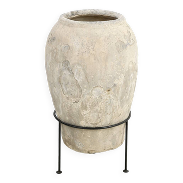 Large terracotta jar on foot