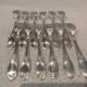 12 silver-plated metal table forks by Ercuis silversmiths, Mousseline pattern