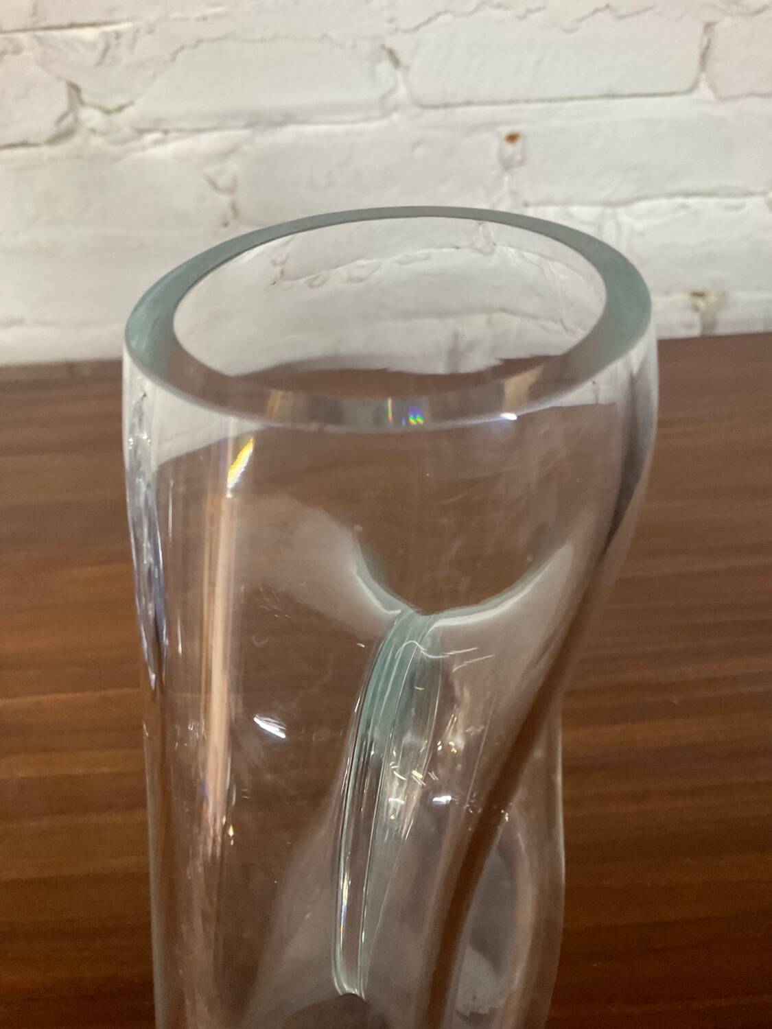 Trio of vintage molded glass vases from the 70s