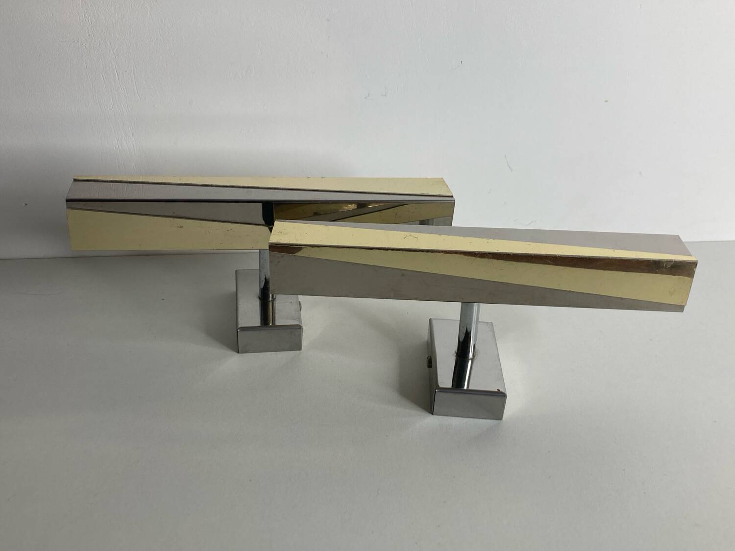 80s metal wall lights