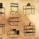 1930's Modernist Tubular Side Table model R 7 by Slezak