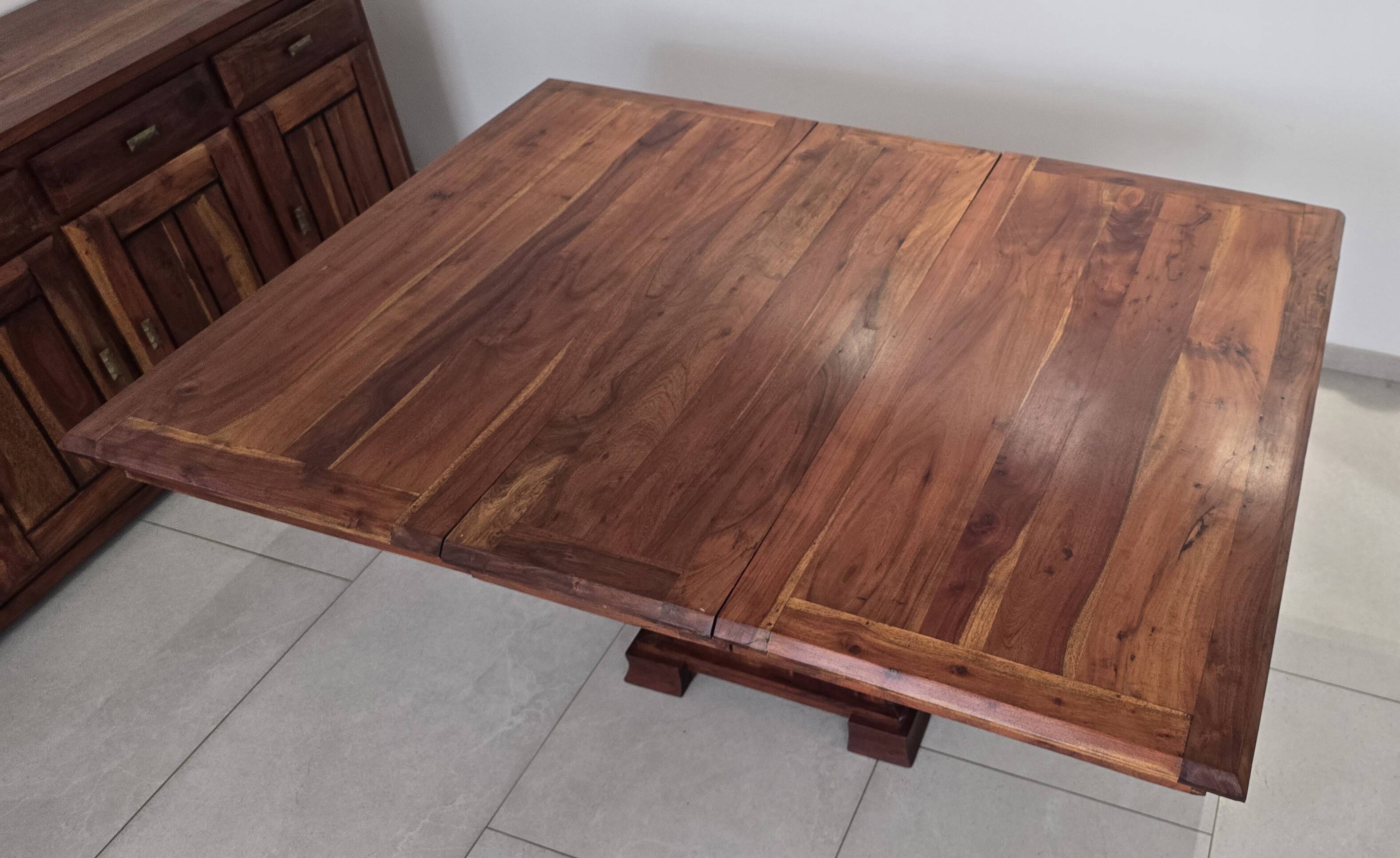 Solid Teak Dining Table + 4 Chairs – Colonia Style