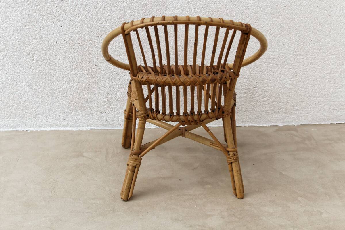 Rattan table and chair for children