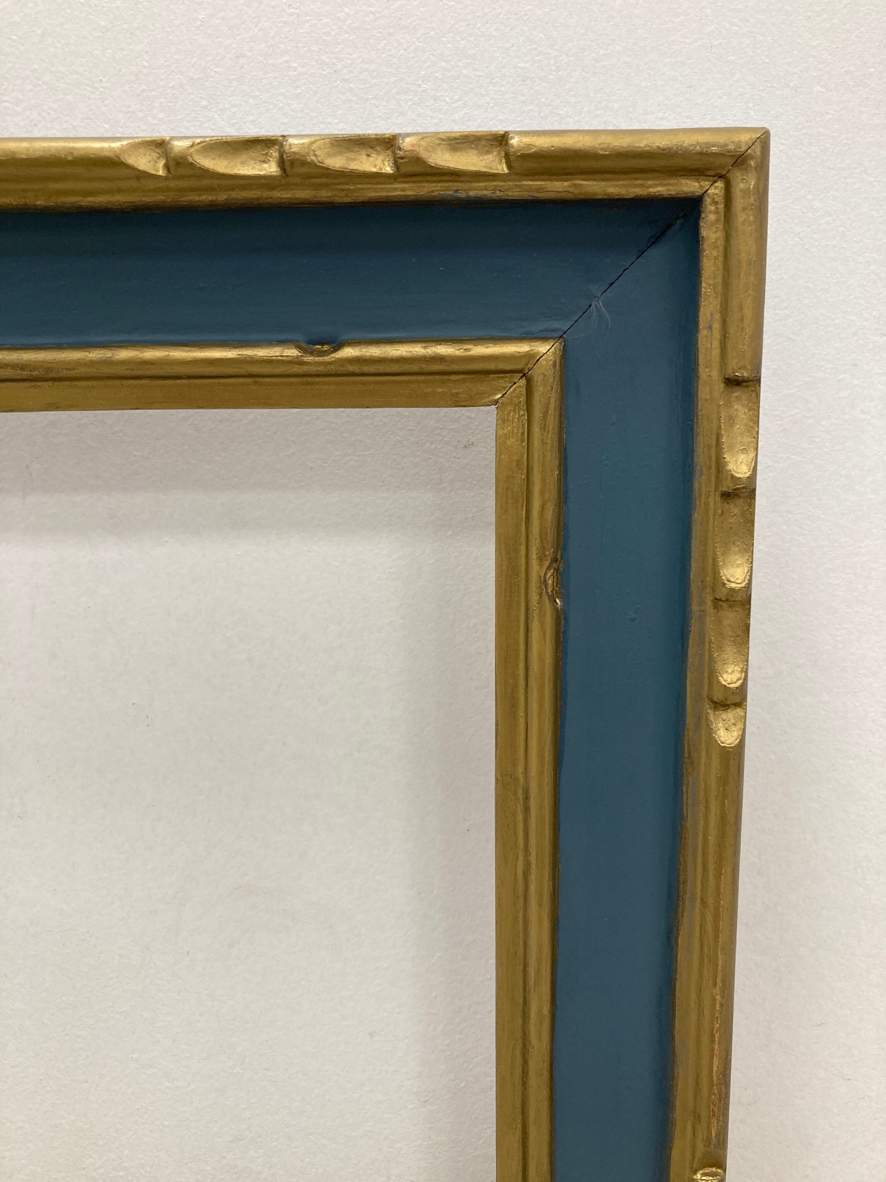 Cadre vintage bleu et or
