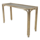 Italian Rectangle Side Table in Brass Bamboo and Smoked Glass, 1970s