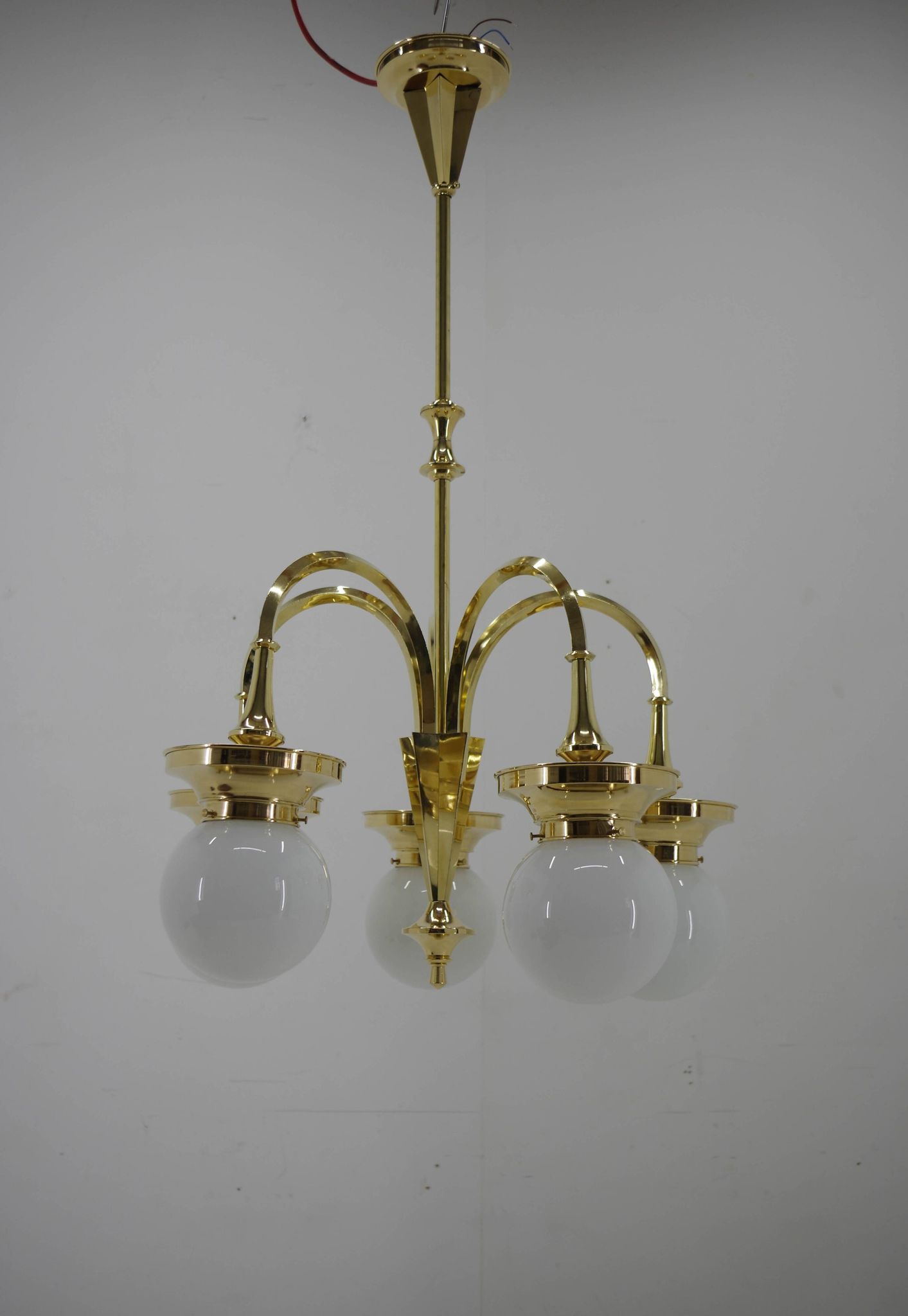 Art Deco Large Chandelier, 1920s, Restored