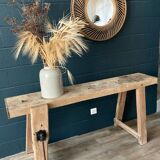 Old workbench with inclined legs