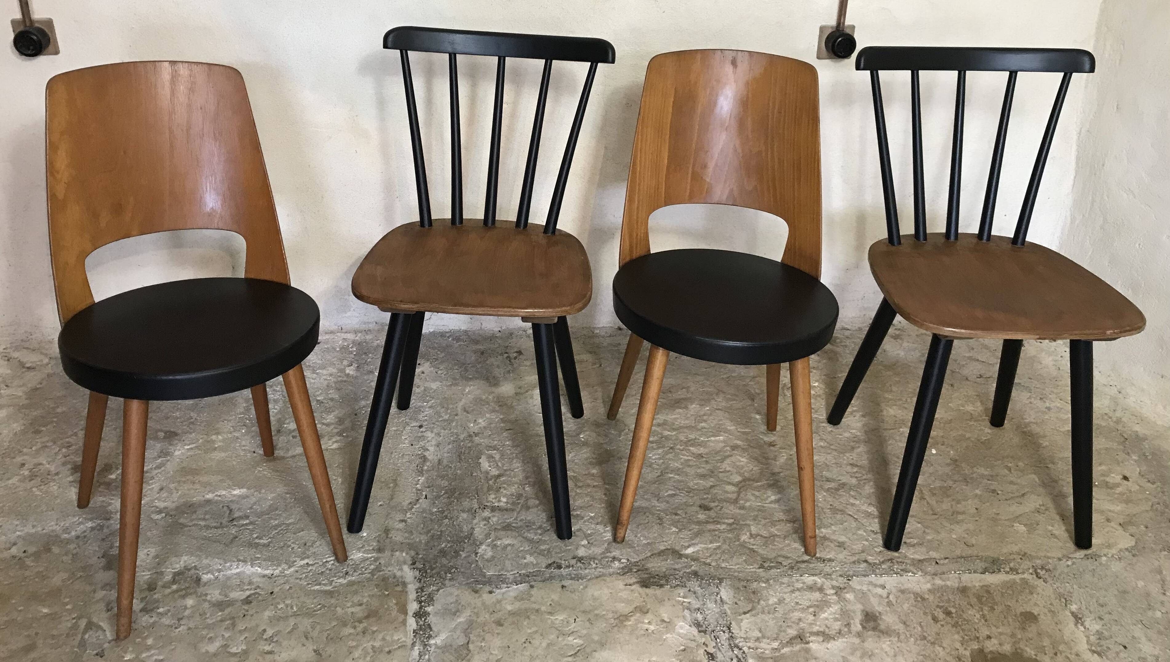 Set of 4 vintage chairs 1960