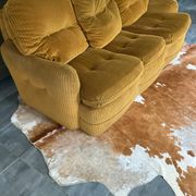Velvet 3-seater sofa bed