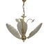 Frosted shell and gilded metal chandelier