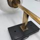 Pair of brass and glass wall lamps