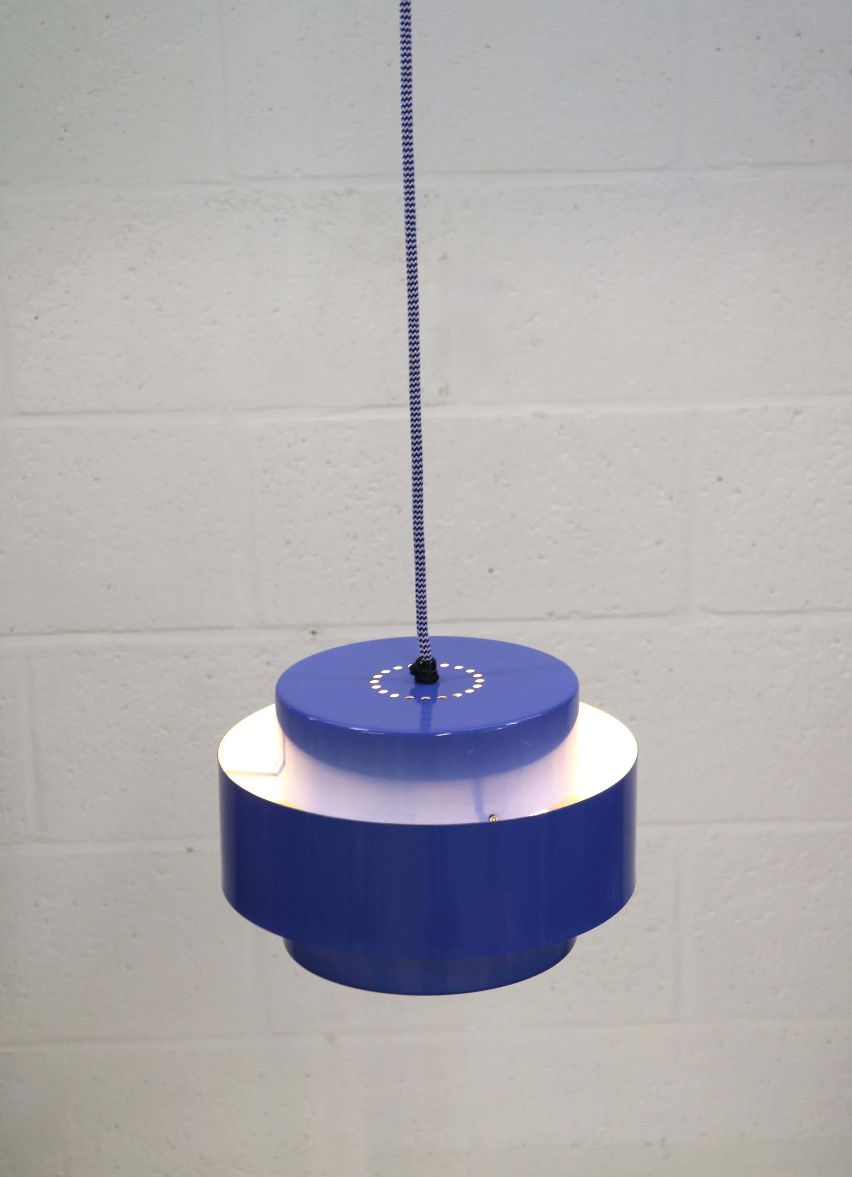 Iconic blue Jo Hammerborg vintage lamp | Fog & Morup | Model Juno